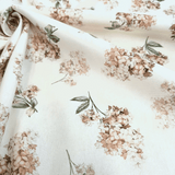 Panama Digital Fund Cotton - PIVOINES BLEUES - coupe minimum ou multiples de 25 x 280 cm