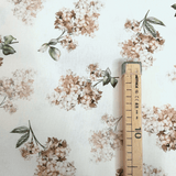 Panama Digital Fund Cotton - PIVOINES BLEUES - coupe minimum ou multiples de 25 x 280 cm