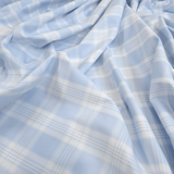 Tessuto Misto Cotone H 300 cm - QUADRO SCOZZESE AZZURRO PASTELLO