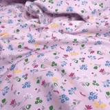 Jersey di Cotone H 140 cm - FIORI MULTICOLOR FONDO ROSA