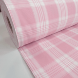 Tessuto Misto Cotone H 300 cm - QUADRO SCOZZESE ROSA PASTELLO