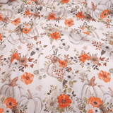 Panama Digital Fund Cotton - PIVOINES BLEUES - coupe minimum ou multiples de 25 x 280 cm