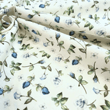 Panama Digital Fund Cotton - PIVOINES BLEUES - coupe minimum ou multiples de 25 x 280 cm