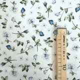Panama Digital Fund Cotton - PIVOINES BLEUES - coupe minimum ou multiples de 25 x 280 cm