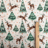 Cotone Fondo Panama Digital H 280 cm - CERBIATTI TRA I PINI