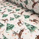 Cotone Fondo Panama Digital H 280 cm - CERBIATTI TRA I PINI