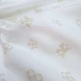 Piquet millerighe H 150 cm - COORDINATO CUORI, STELLE E FIOCCHI FONDO LATTE