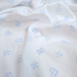 Piquet millerighe H 150 cm - COORDINATO CUORI, STELLE E FIOCCHI FONDO LATTE