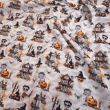 Cotone Halloween H 150 cm - CASE STREGATE/PIPISTRELLI LILLA