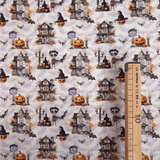 Cotone Halloween H 150 cm - CASE STREGATE/PIPISTRELLI LILLA