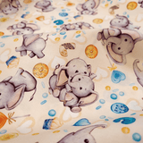 Tessuto Cotone Digital H 150 cm - DOLCI ELEFANTINI/BEIGE