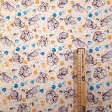 Tessuto Cotone Digital H 150 cm - DOLCI ELEFANTINI/BEIGE
