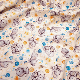 Tessuto Cotone Digital H 150 cm - DOLCI ELEFANTINI/BEIGE