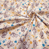 Tessuto Cotone Digital H 150 cm - DOLCI ELEFANTINI/BEIGE