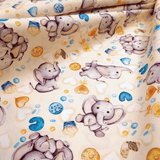 Tessuto Cotone Digital H 150 cm - DOLCI ELEFANTINI/BEIGE