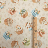 Fonds numérique Cotton Panama H 160 cm - PANIERS/BRANCHES DE PÂQUES