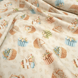 Fonds numérique Cotton Panama H 160 cm - PANIERS/BRANCHES DE PÂQUES