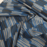 Cotone Americano H 110 cm - PENNELLATTE GRIGIE E NERE/BLU