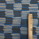 Cotone Americano H 110 cm - PENNELLATTE GRIGIE E NERE/BLU