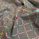 Cotone Americano H 110 cm - GEOMETRICO FIORITO/GRIGIO