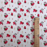 Tessuto Cotone H 140 cm - TOPOLINI E FRAGOLE