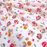 Tessuto Cotone H 140 cm - CONIGLIETTI E FUNGHETTI