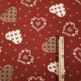 Cretonne Leggero H 160 cm - CUORE TIROLESE/BORDEAUX