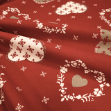 Cretonne Leggero H 160 cm - CUORE TIROLESE/BORDEAUX