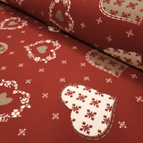 Cretonne Leggero H 160 cm - CUORE TIROLESE/BORDEAUX