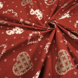 Cretonne Leggero H 160 cm - CUORE TIROLESE/BORDEAUX