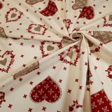 Cretonne Leggero H 160 cm - CUORE TIROLESE/PANNA