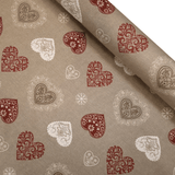 Cretonne Leggero H 160 cm - CUORI TIROLESI/LINO