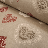 Cretonne Leggero H 160 cm - CUORI TIROLESI/LINO