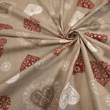 Cretonne Leggero H 160 cm - CUORI TIROLESI/LINO