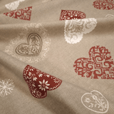 Cretonne Leggero H 160 cm - CUORI TIROLESI/LINO