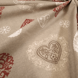 Cretonne Leggero H 160 cm - CUORI TIROLESI/LINO