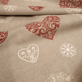 Cretonne Leggero H 160 cm - CUORI TIROLESI/LINO