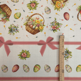 Tessuto per Tovaglie con abbassamento H 160 cm - GIARDINO DI PASQUA/FIOCCHI ROSA