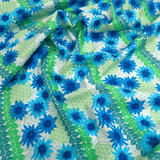 Cotone Americano H 110 cm - FIORITURA BLU