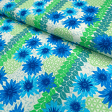 Cotone Americano H 110 cm - FIORITURA BLU