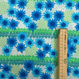 Cotone Americano H 110 cm - FIORITURA BLU