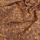 Cotone Americano H 110 cm - FIORELLINI GIALLI/MARRONE