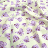 Cotone Americano H 110 cm - FARFALLE/VIOLA