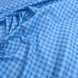 Cotone Americano H 110 cm - MAGLIA GEOMETRICA/AZZURRO
