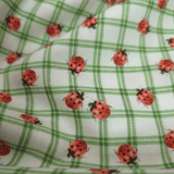 Cotone Americano H 110 cm - COCCINELLE/QUADRI VERDE