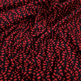 Cotone Americano H 110 cm - BACCHE ROSSE/NERO