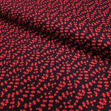 Cotone Americano H 110 cm - BACCHE ROSSE/NERO