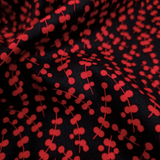 Cotone Americano H 110 cm - BACCHE ROSSE/NERO