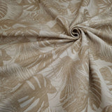 Jacquard-Möbelstoff H 280 cm – BEIGE BLÄTTER