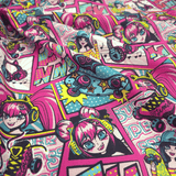 Cretonne Leggero H 160 cm - FUNNY GIRL/FUXIA